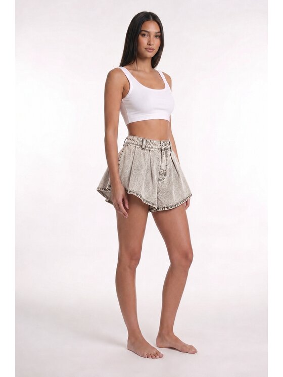 MissDenim MissDenim Szorty jeansowe Skorts Szary jasny Regular Fit