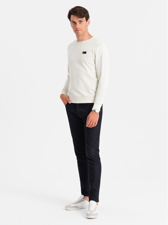 Ombre Ombre Mikina OM-SSNZ-0136 Bílá Regular Fit