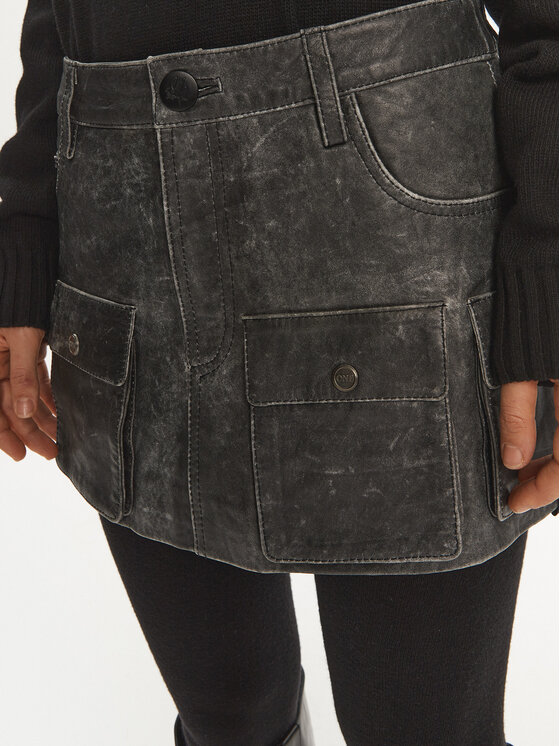 One Teaspoon One Teaspoon Usnjeno krilo 26597 Siva Regular Fit