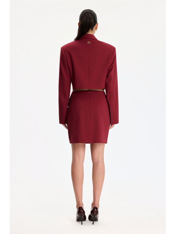 BENU BENU Spódnica ołówkowa Ołówkowa Bordowy Slim Fit