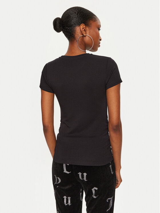 Juicy Couture Juicy Couture T-Shirt Dot Ruched JCWCT24311 Czarny Slim Fit