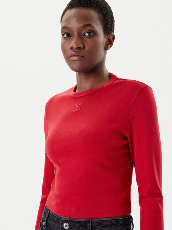 HUGO HUGO Bluse Dafilomena_3 50518378 Rot Slim Fit