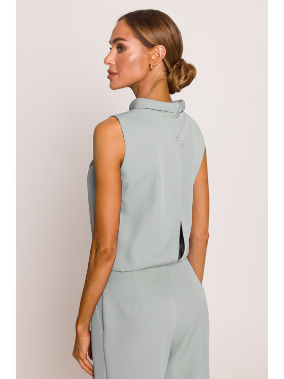 Made of Emotion Made of Emotion Kombinezon M382 Zielony Wide Leg