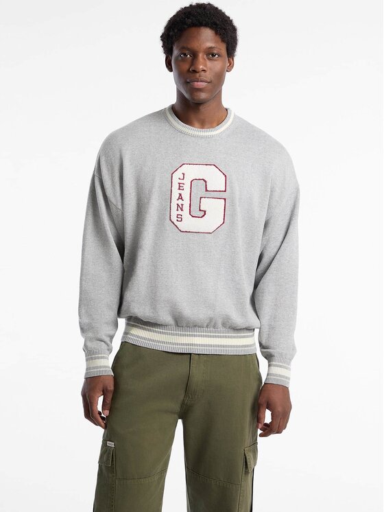 Guess Jeans Guess Jeans Svetr 177401 Šedá Classic Fit