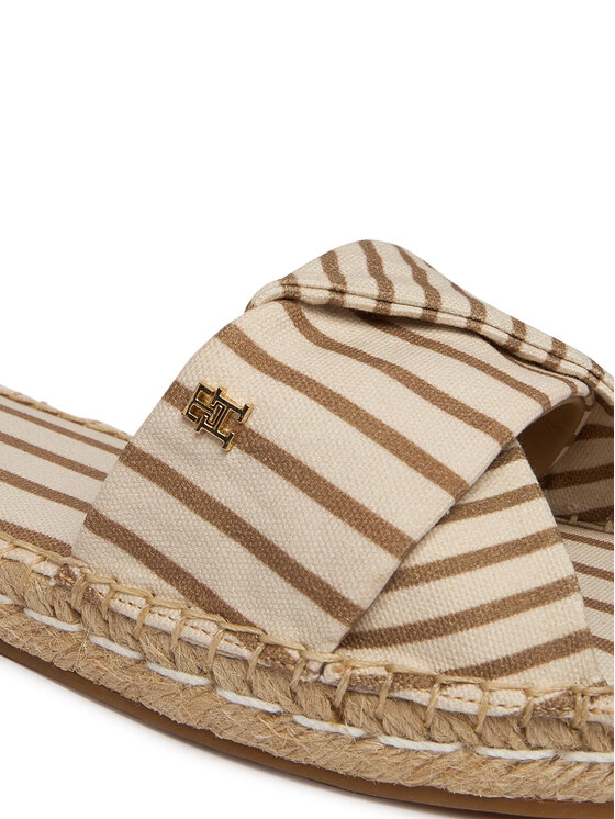 Tommy Hilfiger Tommy Hilfiger Klapki Canvas FW0FW09140 Beżowy