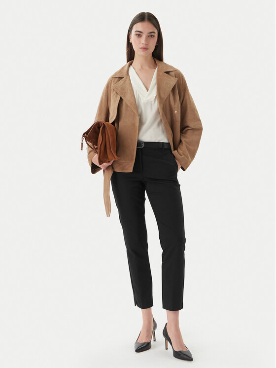 Marella Marella Lederjacke Epoca 2613441061 Beige Regular Fit