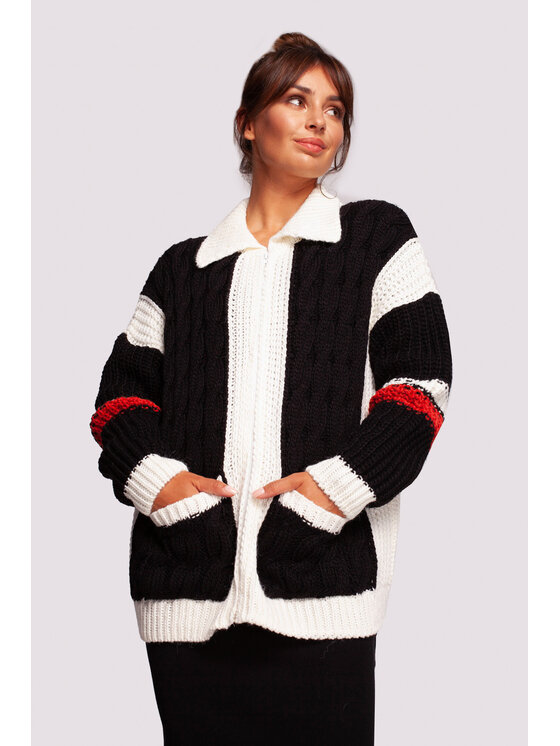 BeWear BeWear Sweter BK094 Czarny Modern Fit