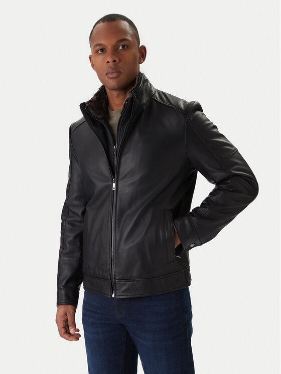 Milestone Milestone Geacă de piele Ms Franklin 531012 21265 Negru Regular Fit