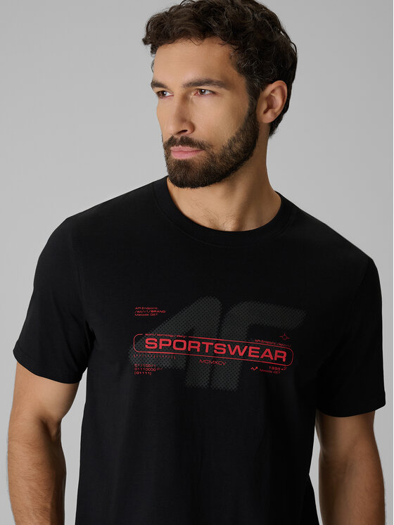 4F 4F T-Shirt BRAND CODE Czarny Regular Fit