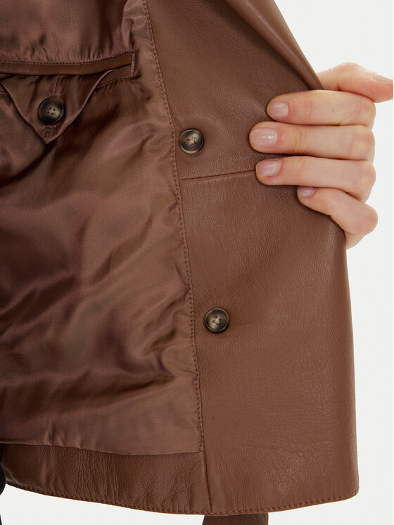 BOSS BOSS Giacca di pelle Satela 50541289 Marrone Regular Fit