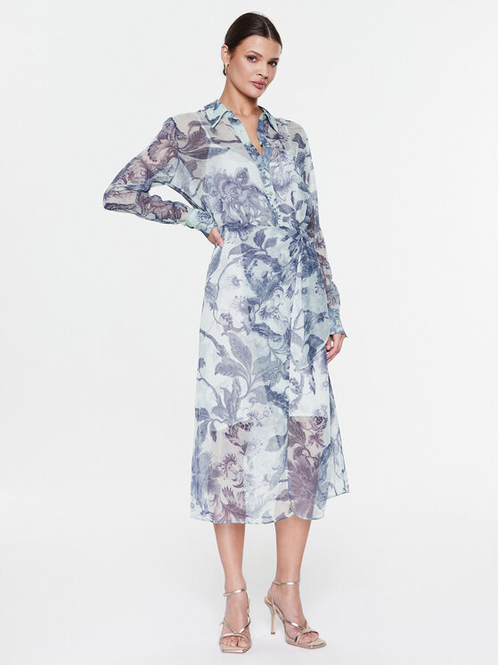 Guess Guess Hemdkleid W3RK18 WDW52 Himmelblau Regular Fit