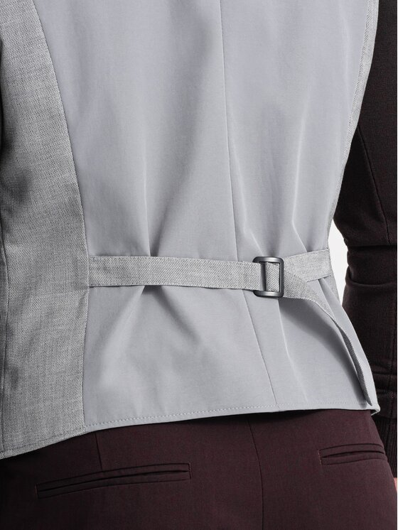Ombre Ombre Kamizelka OM-BLZV-0106 Szary Fitting Fit