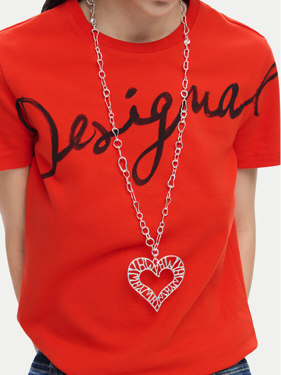 Desigual Desigual T-shirt Florencia 26SWTK07 Rosso Regular Fit