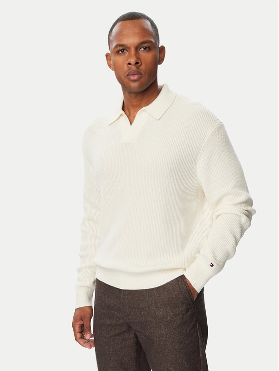 Tommy Hilfiger Tommy Hilfiger Svetr Fisherman MW0MW42804 Krémová Regular Fit