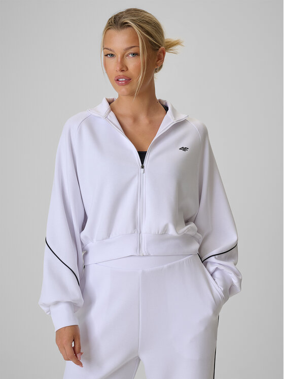4F 4F Bluza STREFA KIBICA Biały Regular Fit