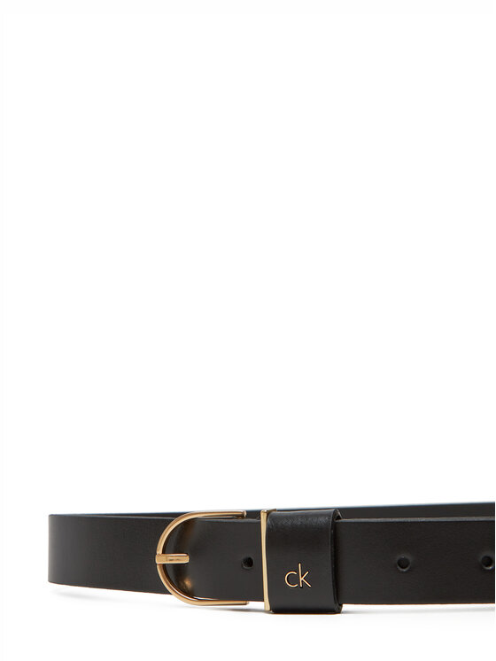 Calvin Klein Calvin Klein Pasek Damski Ck Metal Loop Round Buckle 25Mm LV04F7039G Czarny