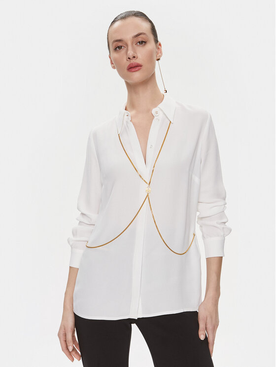 Női Ing Elisabetta Franchi, Méret: 48, Fehér, CA-022-41E2-V380