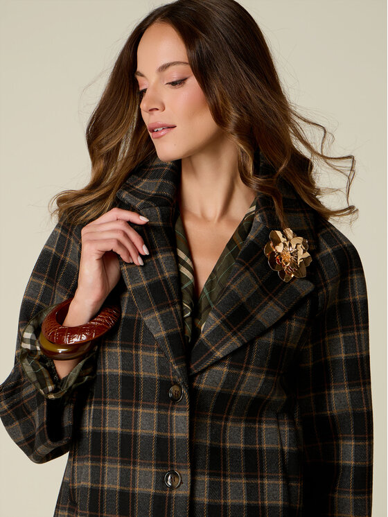 Oltre Oltre Płaszcz zimowy 8034J000279N0S3 Brązowy Boxy Fit
