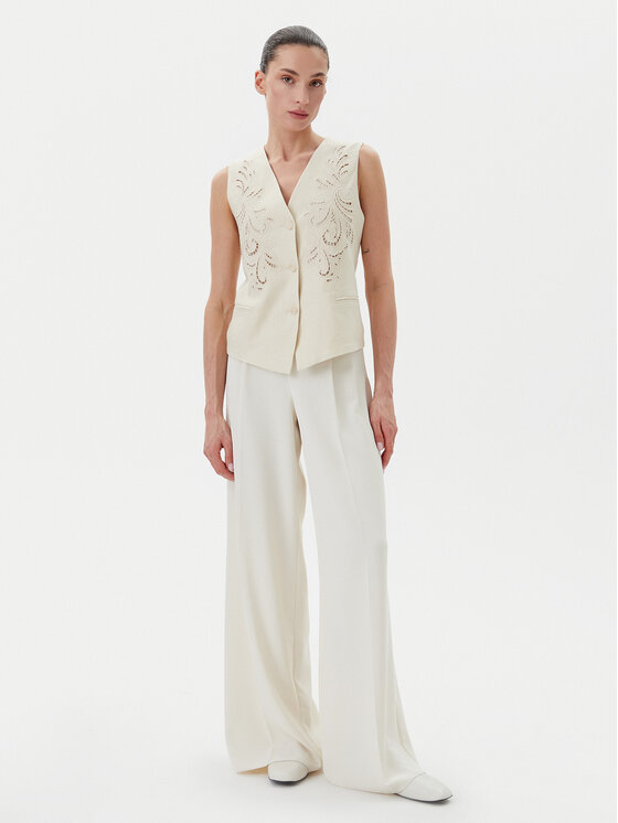 TWINSET TWINSET Vestă elegantă 251TP2161 Bej Slim Fit