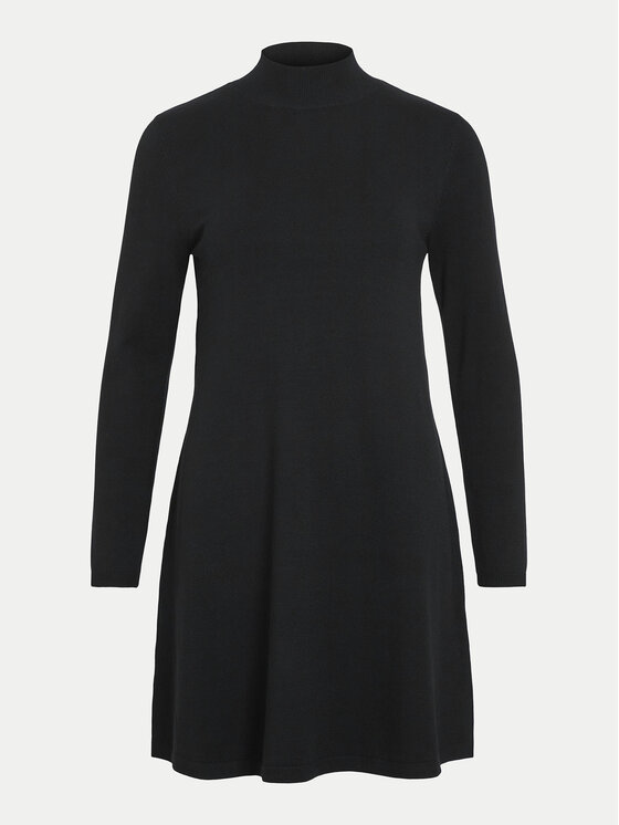 Vila Vila Strickkleid Comfy 14087511 Schwarz Regular Fit