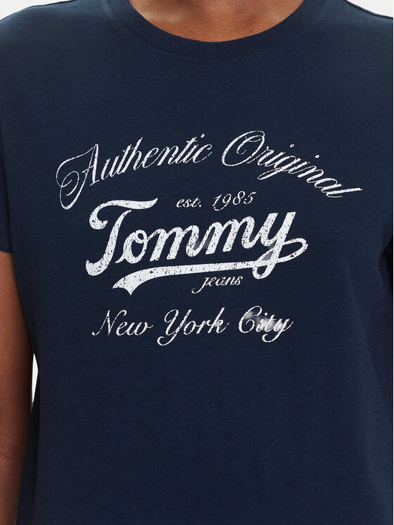 Tommy Jeans Tommy Jeans T-Shirt Essential DW0DW21404 Granatowy Regular Fit