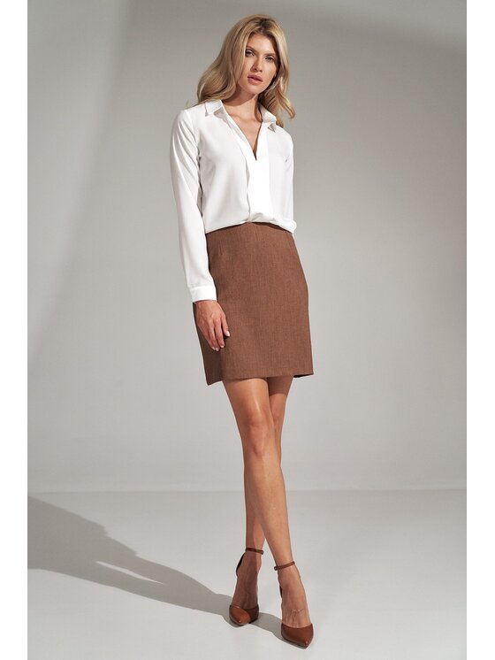 FIGL FIGL Sukňa M723 Hnedá Regular Fit