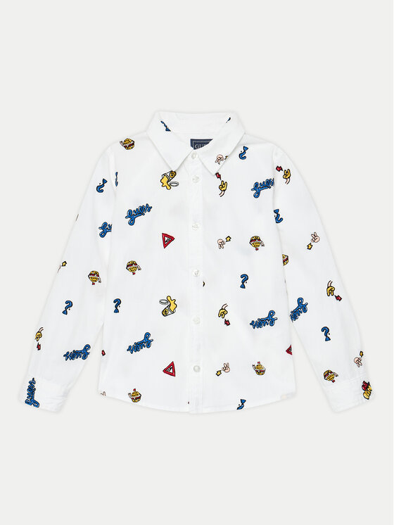 Guess Guess Krekls N4YH00 WBHQ0 Balts Regular Fit