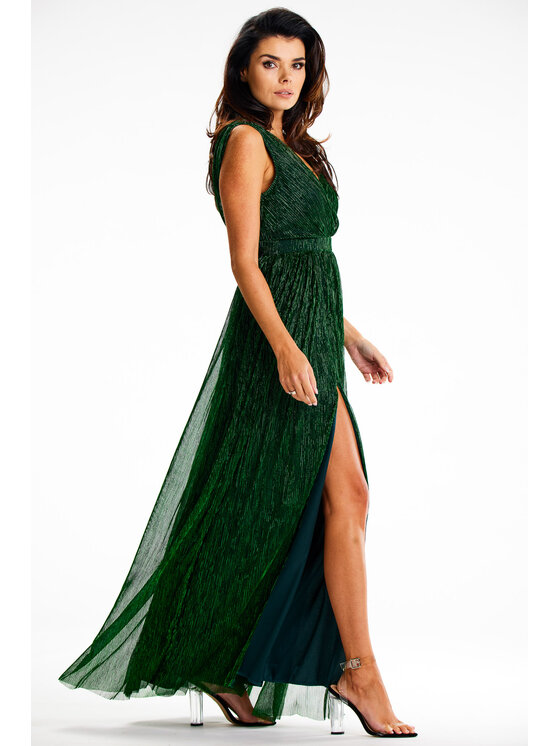 Awama Awama Abito da sera A625 Verde Basic Fit