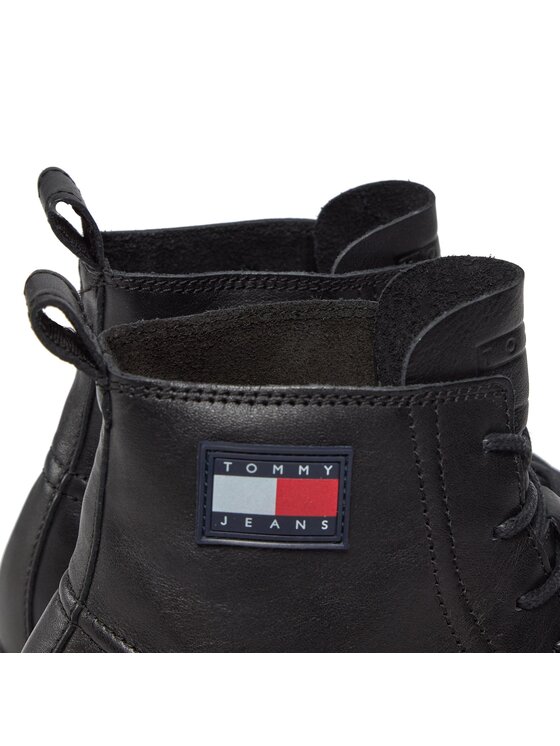 Tommy Jeans Tommy Jeans Ορειβατικά παπούτσια Tjm Ruberized Lace Up Boot EM0EM01276 Μαύρο