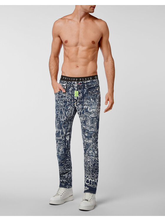PHILIPP PLEIN PHILIPP PLEIN Džínsy 917 Modrá Straight Leg