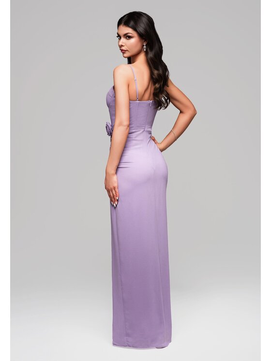 Ombre Ombre Sukienka wieczorowa LA-OM-DLR145 Fioletowy Regular Fit