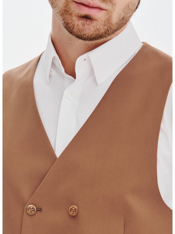 Pako Lorente Pako Lorente Kamizelka garniturowa P25WF-8X-008 Miedziany Slim Fit