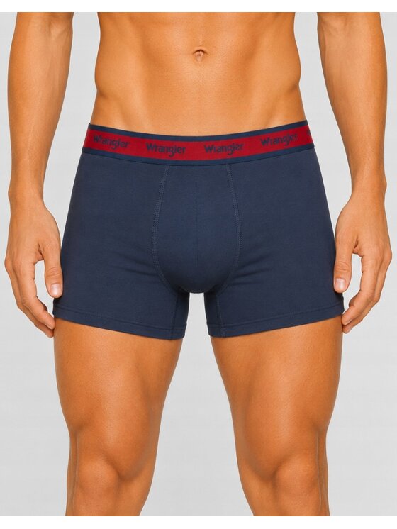 Wrangler Wrangler Bokserki Alford 3 Pack Cotton Elastane Trunks Niebieski