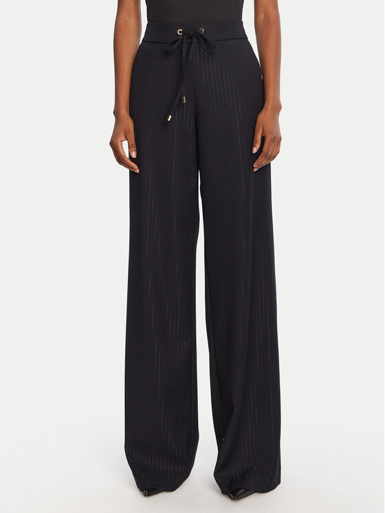 LOLA CASADEMUNT LOLA CASADEMUNT Hlače iz tkanine MF2514001 Mornarsko modra Wide Leg