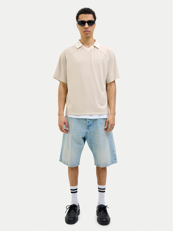 Jack & Jones Jack & Jones Polokošeľa Lido 12276758 Béžová Loose Fit