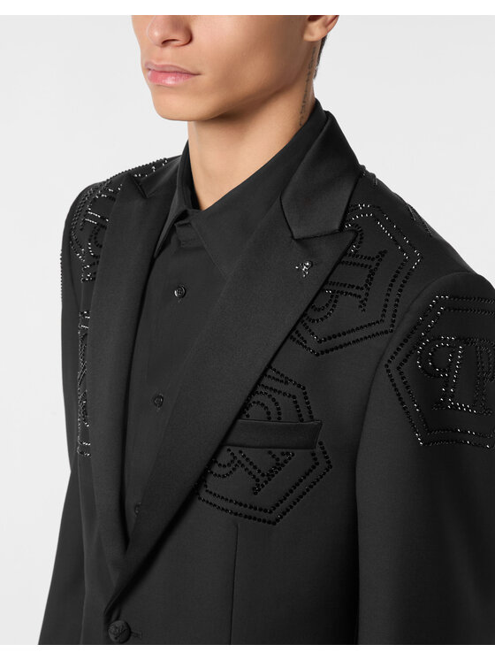 PHILIPP PLEIN PHILIPP PLEIN Marynarka 25515 Czarny Fitted Fit