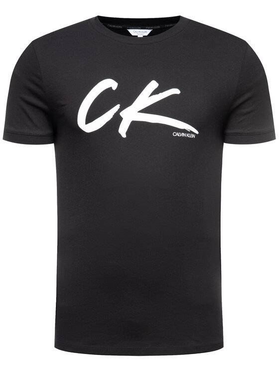Calvin Klein Swimwear Calvin Klein Swimwear T-Shirt Retro Crew KM0KM00467 Černá Regular Fit