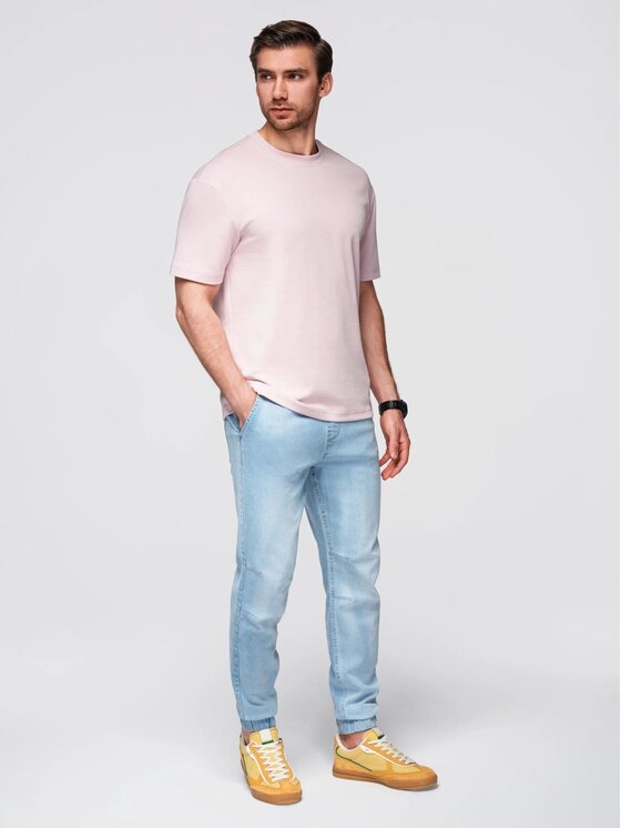 Ombre Ombre Jeansy OM-PADJ-0267 Niebieski Jogger Fit
