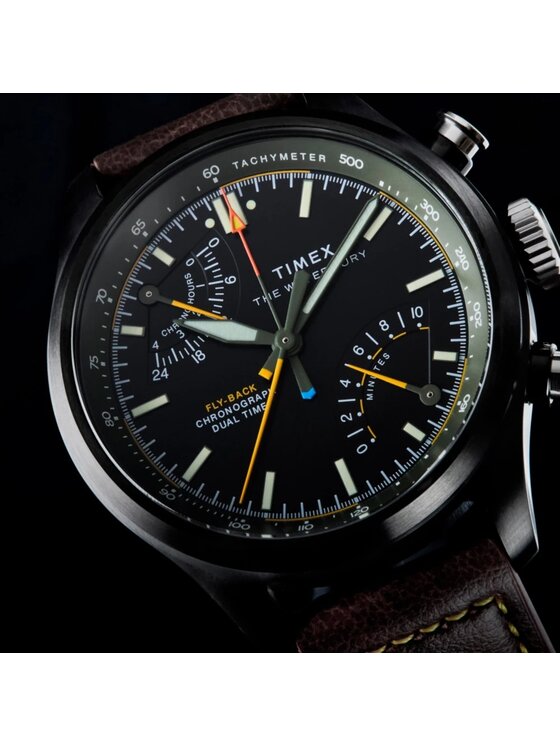 Timex Timex Zegarek TW2Y70100 Brązowy