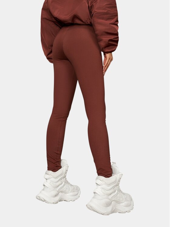MADE BY SOCIETY MADE BY SOCIETY Spodnie materiałowe Pantaloni leggings - P26786 Brązowy Basic Fit