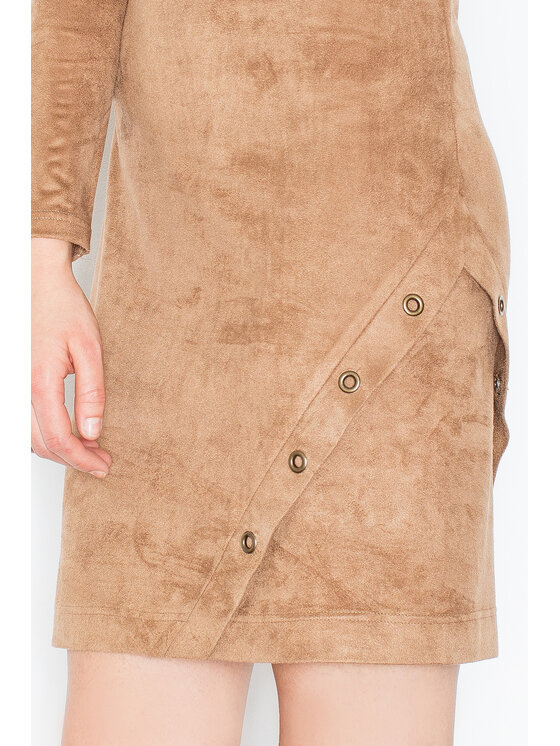 FIGL FIGL Sukienka M455 Brązowy Regular Fit