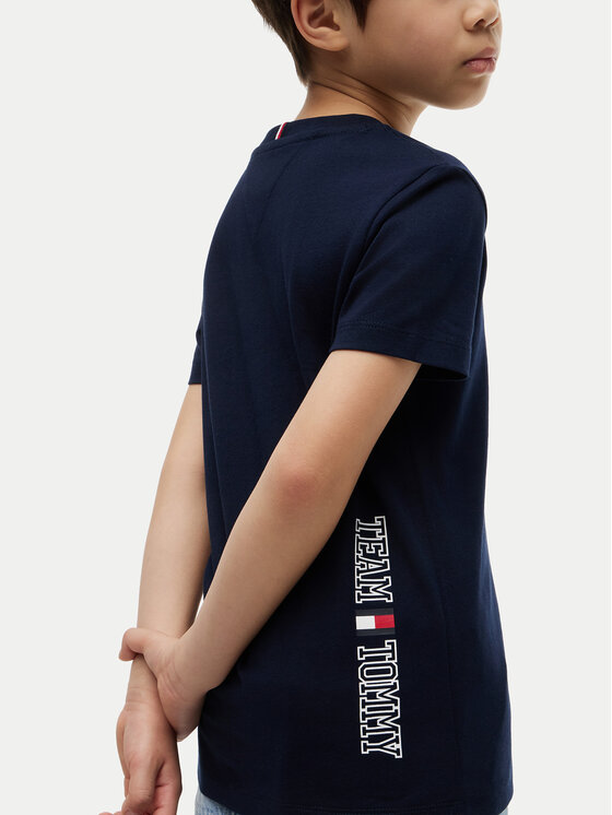 Tommy Hilfiger Tommy Hilfiger Tričko Team Tommy Graphic KB0KB10591 Tmavomodrá Regular Fit