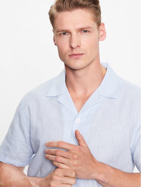 Lindbergh Lindbergh Marškiniai 30-203319 Žydra Relaxed Fit