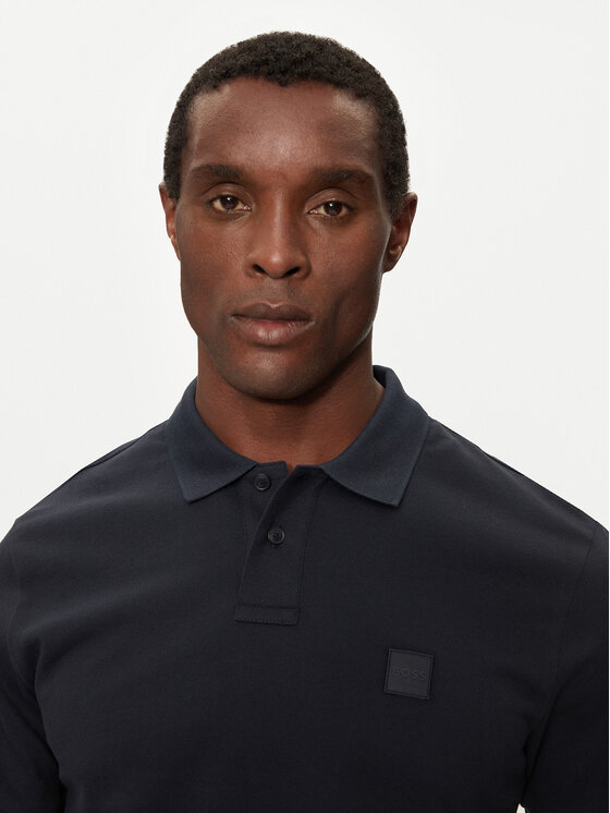 BOSS Boss Тениска с яка и копчета Passenger 50507803 Тъмносин Slim Fit