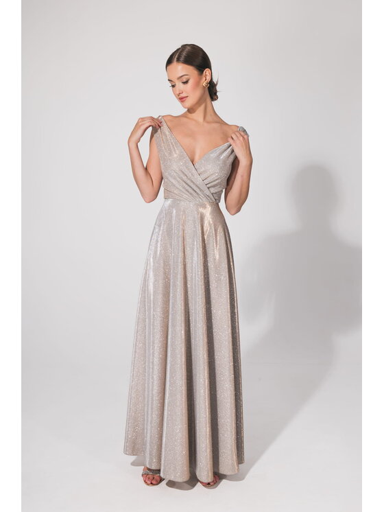 Aurora Aurora Abito da sera Cindy brokat -stara Argento Feminine Fit