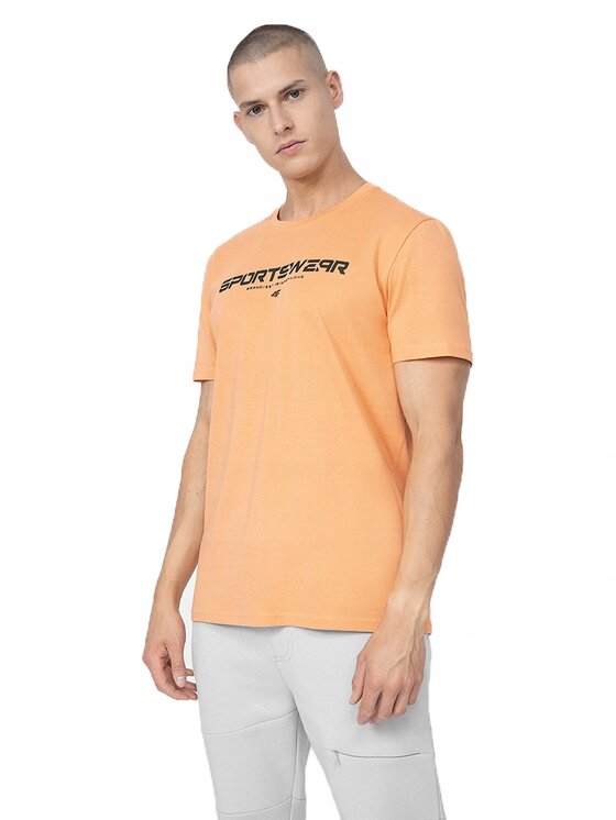 4F 4F T-Shirt 4FSS23TTSHM364-64S Pomarańczowy Active Fit