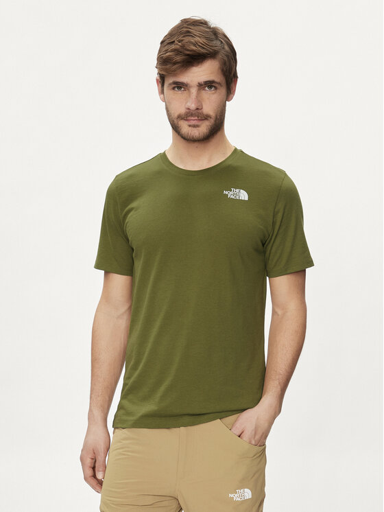 The North Face The North Face Póló Foundation Mountain Lines NF0A8830 Zöld Regular Fit