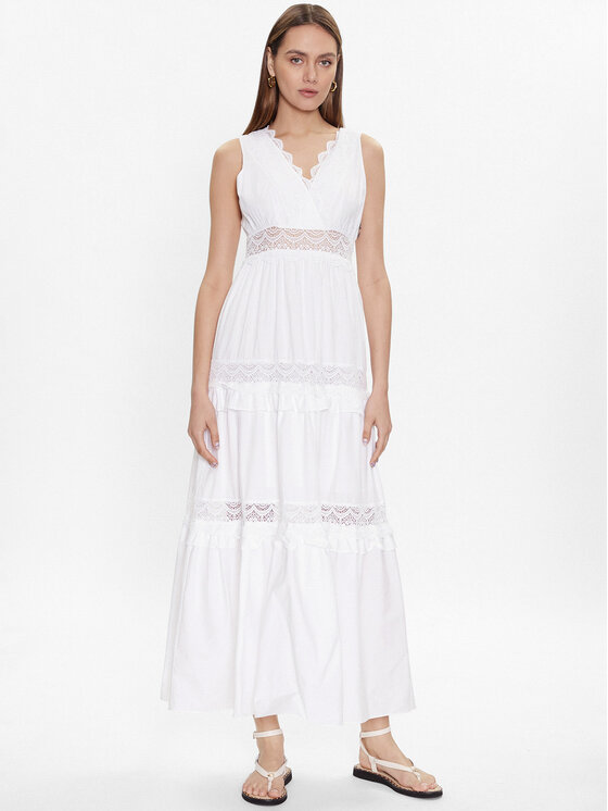 TWINSET TWINSET Sukienka letnia 231TT2150 Biały Regular Fit