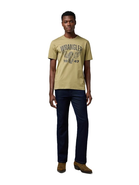 Wrangler Wrangler T-Shirt AMERICANA TEE Zielony Regular Fit