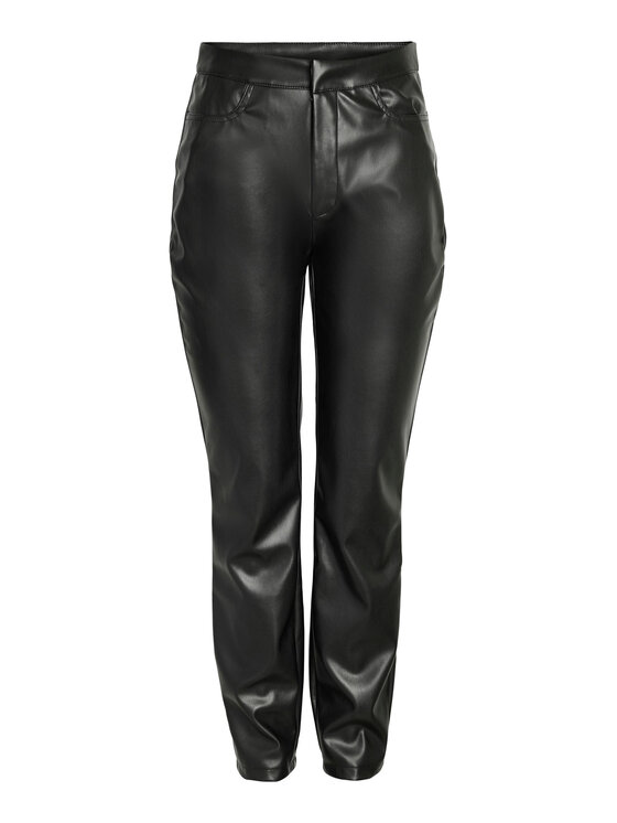 Noisy May Noisy May Dirbtinės odos kelnės 27026067 Juoda Slim Fit